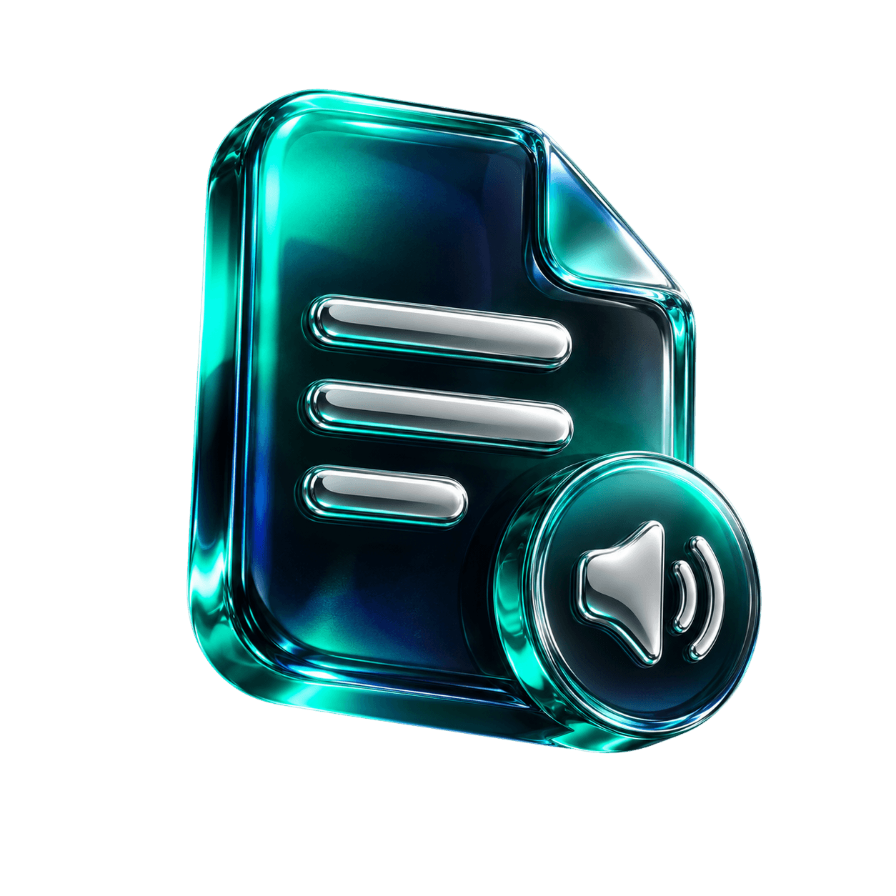 3D icon representing exact transcripts with speaker names